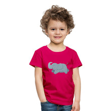 Lade das Bild in den Galerie-Viewer, Kinder T-Shirt - glücklicher Elefant - dunkles Pink
