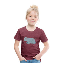 Lade das Bild in den Galerie-Viewer, Kinder T-Shirt - glücklicher Elefant - Bordeauxrot meliert
