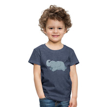 Lade das Bild in den Galerie-Viewer, Kinder T-Shirt - glücklicher Elefant - Blau meliert
