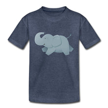 Lade das Bild in den Galerie-Viewer, Kinder T-Shirt - glücklicher Elefant - Blau meliert
