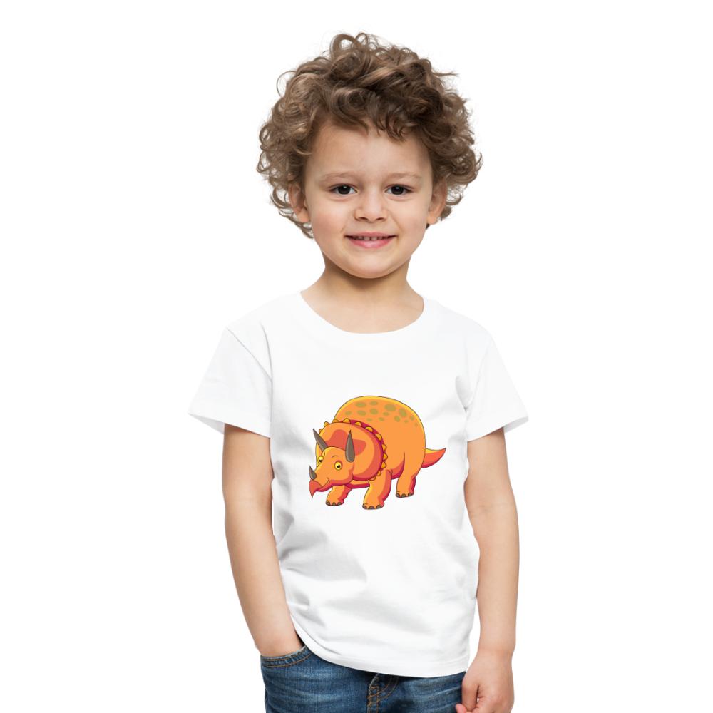 Kinder T-Shirt - Dino Triceratops - Weiß