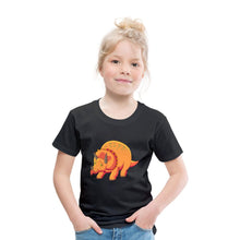 Lade das Bild in den Galerie-Viewer, Kinder T-Shirt - Dino Triceratops - Schwarz
