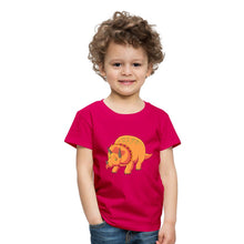 Lade das Bild in den Galerie-Viewer, Kinder T-Shirt - Dino Triceratops - dunkles Pink
