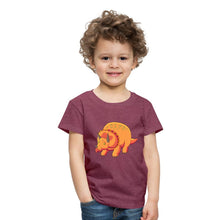 Lade das Bild in den Galerie-Viewer, Kinder T-Shirt - Dino Triceratops - Bordeauxrot meliert
