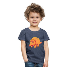Lade das Bild in den Galerie-Viewer, Kinder T-Shirt - Dino Triceratops - Blau meliert
