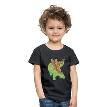 Lade das Bild in den Galerie-Viewer, Kinder T-Shirt - Dinosaurier Stegosaurus - Schwarz
