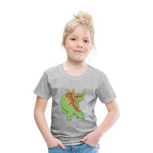 Lade das Bild in den Galerie-Viewer, Kinder T-Shirt - Dinosaurier Stegosaurus - Grau meliert
