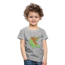 Lade das Bild in den Galerie-Viewer, Kinder T-Shirt - Dinosaurier Stegosaurus - Grau meliert
