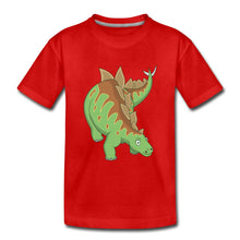 Lade das Bild in den Galerie-Viewer, Kinder T-Shirt - Dinosaurier Stegosaurus - Rot
