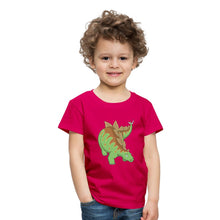 Lade das Bild in den Galerie-Viewer, Kinder T-Shirt - Dinosaurier Stegosaurus - dunkles Pink
