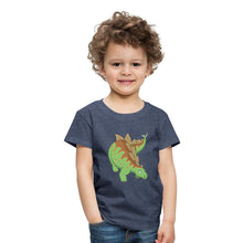 Lade das Bild in den Galerie-Viewer, Kinder T-Shirt - Dinosaurier Stegosaurus - Blau meliert
