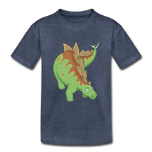 Lade das Bild in den Galerie-Viewer, Kinder T-Shirt - Dinosaurier Stegosaurus - Blau meliert
