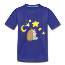 Lade das Bild in den Galerie-Viewer, Kinder T-Shirt - Igel mit Sternen - Königsblau
