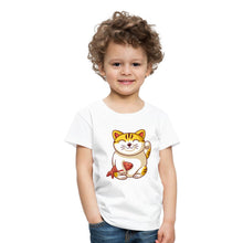 Lade das Bild in den Galerie-Viewer, Kinder T-Shirt - Katze mit Fisch - Weiß
