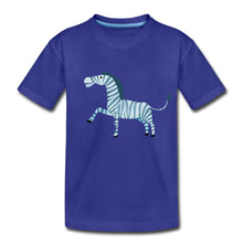 Lade das Bild in den Galerie-Viewer, Kinder T-Shirt - Zebra - Königsblau
