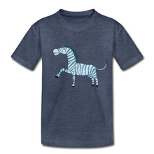 Lade das Bild in den Galerie-Viewer, Kinder T-Shirt - Zebra - Blau meliert
