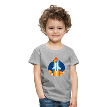 Lade das Bild in den Galerie-Viewer, Kinder T-Shirt - Space Shuttle startet - Grau meliert
