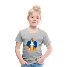 Lade das Bild in den Galerie-Viewer, Kinder T-Shirt - Space Shuttle startet - Grau meliert
