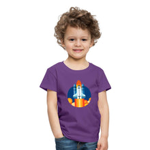 Lade das Bild in den Galerie-Viewer, Kinder T-Shirt - Space Shuttle startet - Lila

