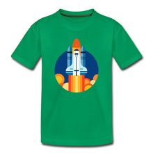 Lade das Bild in den Galerie-Viewer, Kinder T-Shirt - Space Shuttle startet - Kelly Green
