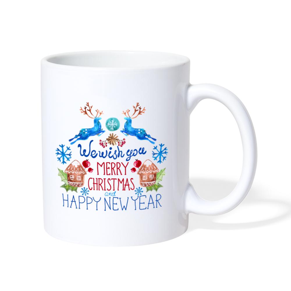Tasse - Merry Christmas and Happy New Year - Weiß