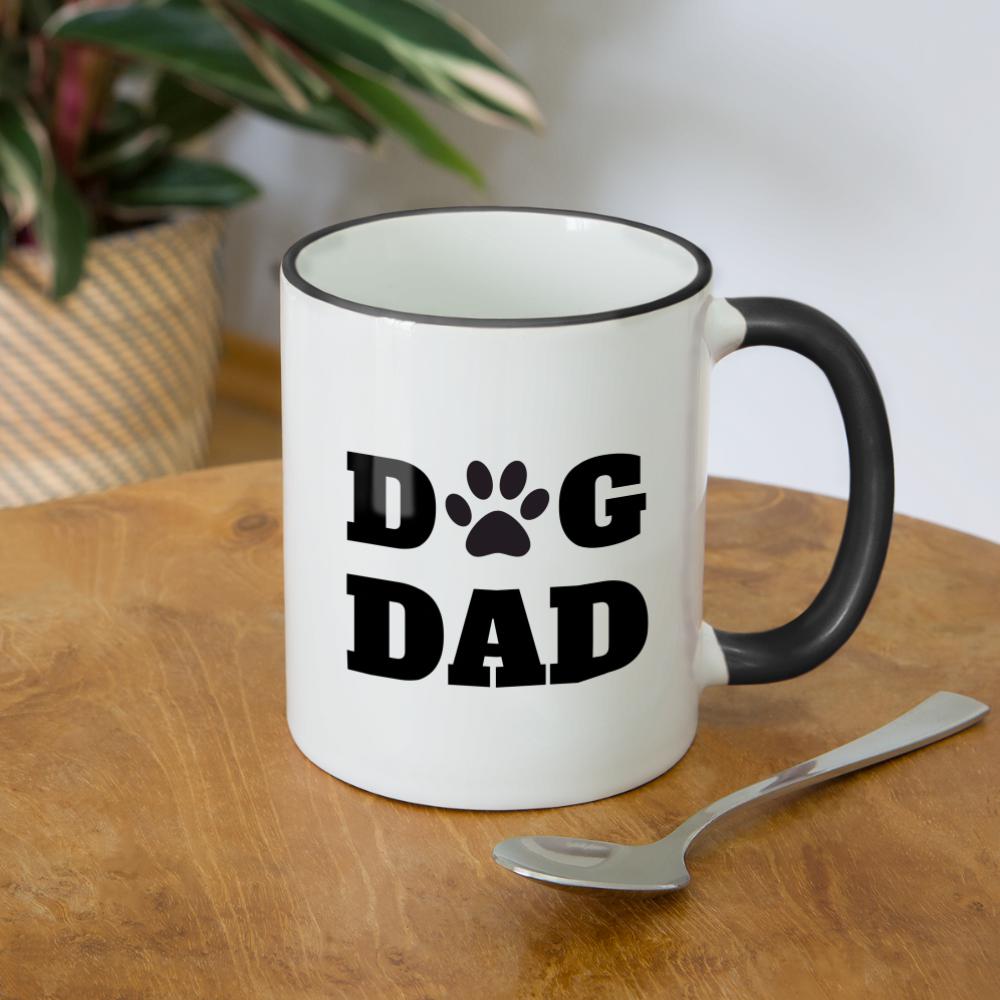 Kaffee-Tasse - DOG DAD - Weiß/Schwarz