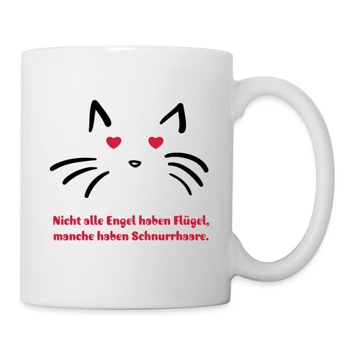 Kassentasse - Nicht alle Engel haben Flügel, manche haben Schnurrhaare. - white