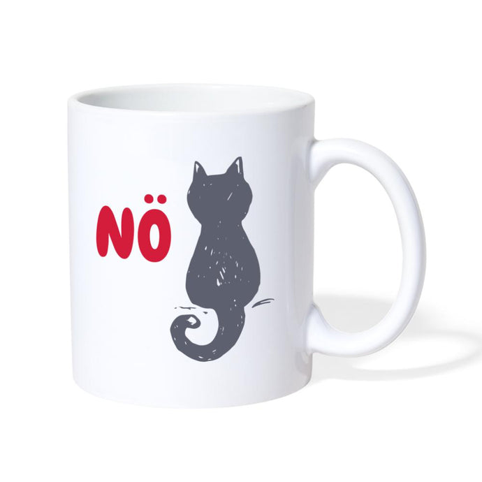 Tasse mit Katze und Spruch - Weiß