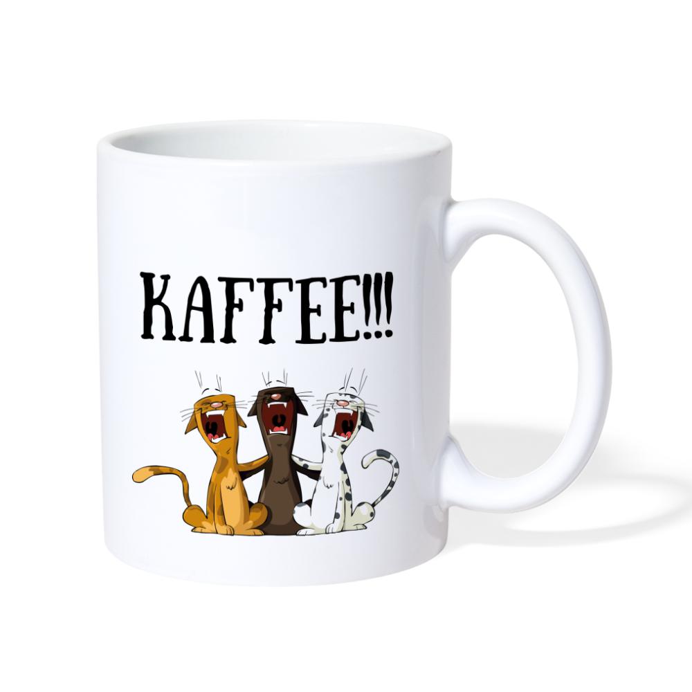 Tasse mit Katzen - Weiß