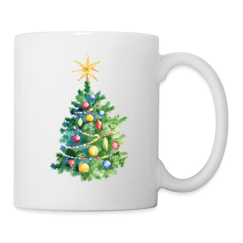 Tasse mit Weihnachtsbaum - Weiß